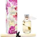Reed Diffuser Set, Pink Peony Scented Oil Diffuser with Sticks, Home Fragrance Accessories for Bathroom Shelf Decor, Aroma Diffusers for Home or Office Desk, USA Made