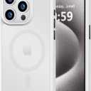 MOCCA Strong Magnetic for iPhone 15 Pro Case, [Compatible with Magsafe][13FT Military Drop Protection] Slim Translucent Matte Shockproof Case for iPhone 15 Pro Phone Case 6.1'', Frosted White