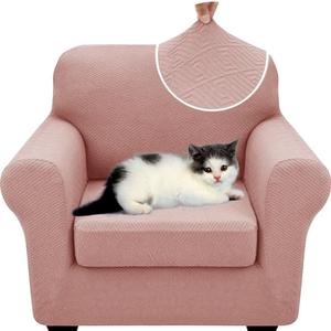 XINEAGE New Chair Covers with Arms Super Stretch Chair Slipcover for Living Room Pet Dog Universal Slip Cover Anti Slip Armchair Furniture Protector (Dusty Pink), 31"-46"(1 Cushion)
