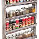 MyGift Wooden Spice Rack Wall Mount, Hanging 4 Tier Seasoning Jar Shelf Organizer, Condiment Storage for Kitchen, Pantry, Large Spice Organization, Vintage Rustic Torched
