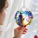 3 x Christmas Ornaments: Stained Glass Ornament, Christmas Tree Ornament, Hanging Ornaments for Home Decor & Xmas Tree Decorations  Exquisite Holiday Decor, Gifts & Holiday Present - Witch (Wizard)