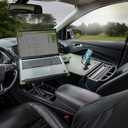 AutoExec Reach Desk Front Seat Car Desk and Portable Workstation with Phone Mount and Phone Vent Clip, Army Green