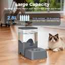 Gravity Cat Water Dispener, 2.8L Automatic Water Dispenser with Removable Filter Bowl, No Spill Pet Slow Water Bowl for Cats & Small Dogs, Innovative Lift-Off Lid Design for Easy Hand Cleaning