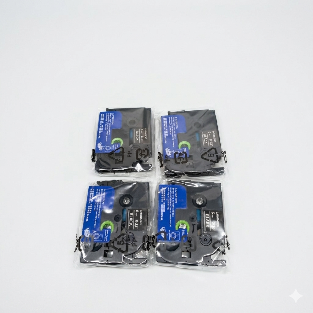 Labelife M-K231 PTM95 Label Tape Replace for Brother M Tape P Touch M-K231S M231 MK231 M-231 12mm 0.47 Inch for Brother PTouch PT-M95 PT-65 PT-80 PT-70 PT-45 PT-90 Label Makers, Black on White, 4 Pack