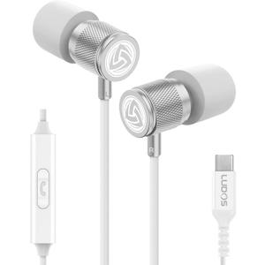 LUDOS Ultra USB C Headphones for iPhone 17 16 15 Pro Max Plus Air iPad Pro, Magnetic USB-C Earbuds for Samsung Galaxy S24 S23 Ultra S22 S21 FE S20 A55, USB Type C Earphones - White