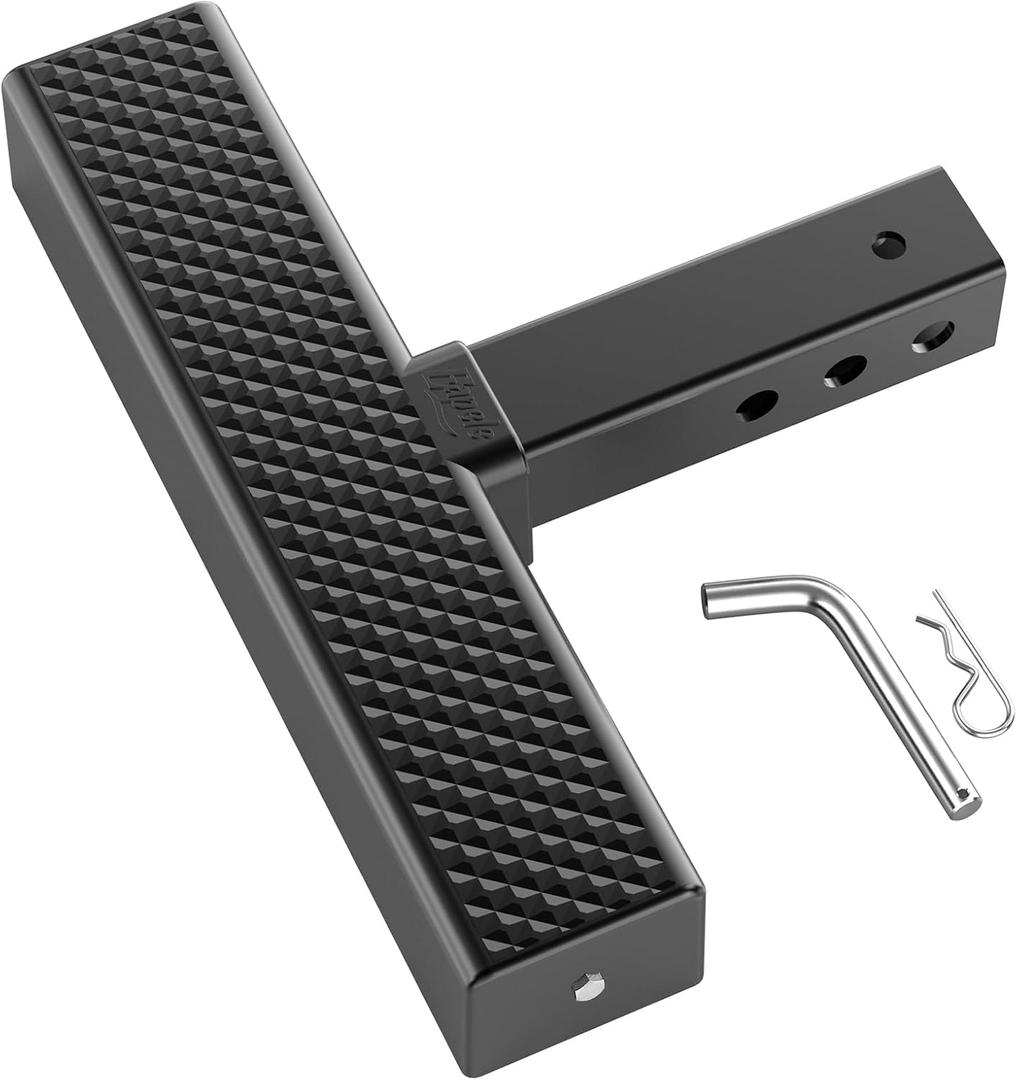 Eapele Hitch Step for 2 Inch Receiver, Universal Anti Slip Bumper Guard, 600lbs Maximum Load, for Trailer Tow Truck Pickup SUV Pickup Van RV (Hitch Step Without Reflective Strips)