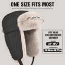 Winter Hat for Men Women Trapper Hat with Ear Flaps, Windproof Russian Trooper Hat for Cold Weather Hunting Skiing