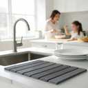 Super Absorbent Stone Dish Drying Mat 16" x 12" Compact Fast-Drying Diatomite Mat for Countertops, Cups & Small Dish Loads