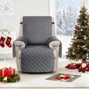 Ruaozz 100% Waterproof Recliner Chair Covers, Non-Slip Reclining Covers for Recliner Chair Washable Chair Cover, Recliner Covers with Pockets for Kids, Dogs, Pets (Dark Grey, 28'')