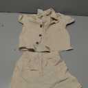 Baby Boys Clothes Set Toddler Infant Boys Button-down Shirt Tops + Cotton Gauze Shorts Summer Outfit 2PCS with Pockets (Beige), 110