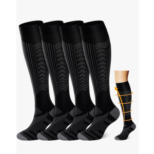 ACTINPUT Copper Compression Socks Men Women Circulation 4 Pairs-Best Support for Nurses,Running,Cycling, S-M