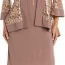 R&M Richards Womens Formal Sequined Jacket Dress (18)