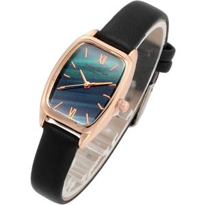 Top Plaza Womens Ladies Fashion Leather Wrist Watch Rectangle Elegant Simple Dial Analog Quartz Dress Watch (Black)