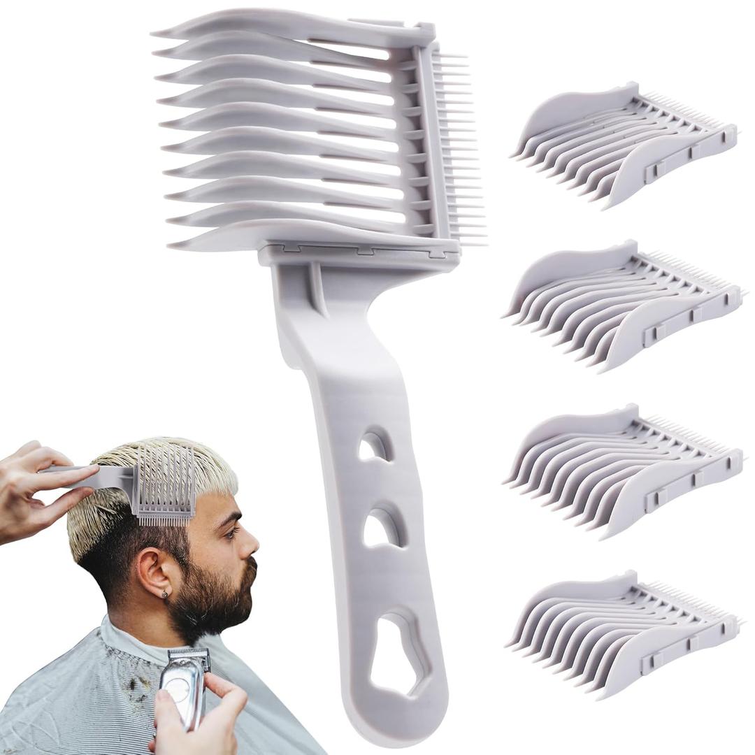 A 4-in-1 Detachable Blend Friend Fade Comb Set, Blend Friend, Barber Fade Comb, Uitable for Home, Salon Use, Compatible with all Hair Cutting Shears and Barber Tools (Grey New)
