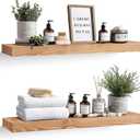 36x8x1.6 inch Floating Shelves Set of 2  Solid Wood Rustic Oak Wall Mounted Shelf for Kitchen, Bathroom, Living Room