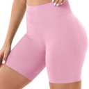 VOYJOY Women Workout Impact Shorts 2.5"/ 3.6"/ 4.5"/ 6" Scrunch Butt Lifting Gym Seamless Booty Biker Shorts (Pink, XL)