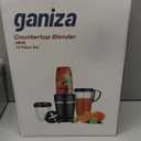 Ganiza Blender for Smoothies, 14 Pcs Smoothie Blender for Kitchen, Max 1300W Portable Blenders for Shakes Ice Crushing Grinding & More with 2 X 37 oz, 23 oz Cups, Perfect for Home & On - the - Go (Black)