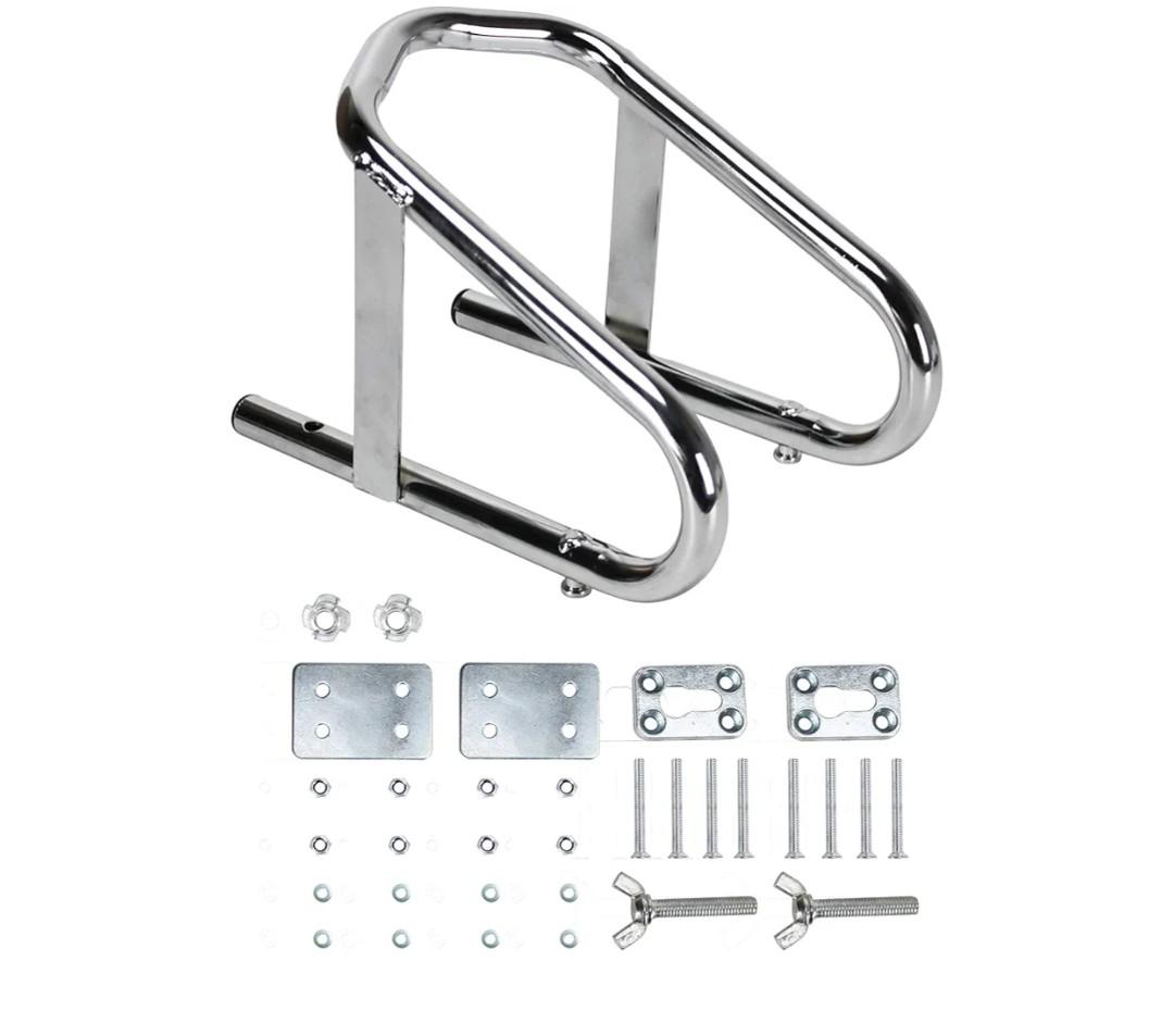 Extreme Max 5001.5763 Deluxe Chrome Motorcycle Wheel Chock - 5.5" Wide