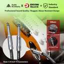 50 ft Guitar Cable, 20AWG 99.99% OFC - A Must for Long Instrument Cable, Nylon Braided Anti-Kinking Kevlar-Reinforced 1/4 TS Cord, Neutrik REAN Connector, Shielded Bass Cord for Fender Electric Guitar