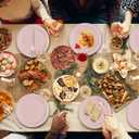 CENLBJ 150 Pcs Pink Paper Plates and Napkins and Forks,50 Guest Disposable Party Supplies Include Plates Napkins Plastic Forks for Baby Shower,Birthday,Bridal,Wedding