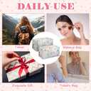 Qinyoung 12 Packs Quilted Makeup Bag Bulk Flower Theme Toiletry Cosmetic Pouch Aesthetic Makeup Organizer Travel Floral Emergency Bag with Zipper for Bridesmaid Gifts, Daily Use