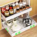 Delamu Pull Out Cabinet Organizer, Expandable (11.8"-19.7") Pull Out Drawers for Cabinets, Slide Out Drawers for Kitchen Cabinets, Bathroom Cabinet Organizer, Pantry, Under Sink Storage (White)