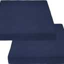 Covers & All Square Outdoor Cushion Covers for Patio Furniture Sets, Water, Tear & UV Resistant Polyester Cushion Slipcover with Zippers (Pack of 2) (16" W x 16" D x 4" Thick, Navy Blue)