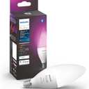 Philips Hue Smart 40W B39 Candle-Shaped LED Bulb - White and Color Ambiance Color-Changing Light - 1 Pack - 450LM - E12 - Control with Hue App - Works with Alexa, Google Assistant and Apple Homekit