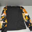 EMERY ROSE Ladies' Floral Printed Stand Collar Lantern Sleeve Top With Patchwork Detail Fall Cloth For Women (Size S)