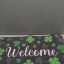 Mindsoft St. Patrick's Day Welcome Doormat Green Shamrock Lucky Front Door Mat Outdoor Entrance Rugs for Home Indoor Holiday Decoration 18 x 30 Inch