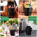 Trash Can for Car with Lid, Leakproof & 100% Silicone Can, 2 Gallon, Black