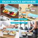 4 Pack Stainless Steel Snack Containers Reusable, Grab and Go 2 Compartment Food Storage Meal Prep Containers with Lids Stackable for Travel Camping School Lunch, Gifts for Gym Home Cooks