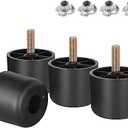 Masendelk 1-1/2 inch Plastic Furniture Legs, Round Tapered Table Legs Black Sofa Legs Replacement Legs with M8 Hanger Bolts for Couch Table Sofa, Pack of 4
