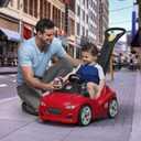 Step2 Whisper Ride Cruiser Kids Push Car, Ride On Toy, Stroller Substitute, Includes Seat Belt & Horn, Made of Durable Plastic, Max Weight 50 lbs., For Toddlers 18 Months - 4 Years Old, Red
