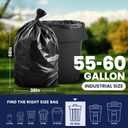 Plasticplace 55-60 Gallon Trash Bags 1.0 Mil Black Heavy Duty Garbage Can Liners 38 x 58 (100 Count)