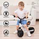 KRIDDO 1-2 Year Old Balance Bike, Mini Cruiser for First Birthday, Black