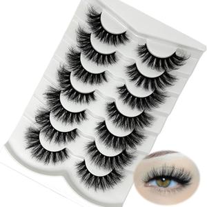 loladook False Eyelashes Cat Eye Faux Mink Soft Fluffy Full Strip Lashes Wispy Natural Volume 18mm Fake Eye Lashes Pack
