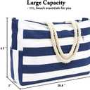 Fammart Beach Bags for Women, Large Canvas Tote Bag with Wet Pocket & Zipper, Waterproof Sandproof Pool Travel Bag