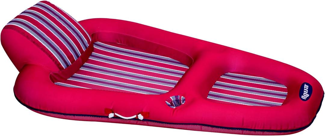 Aqua Luxury Water Pool Lounge – Extra Large – Inflatable Pool Floats for Adults with Headrest, Backrest, Footrest & Cupholder – Multiple Colors/Styles
