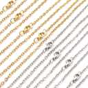 Bulk Necklace Chains for Jewelry Making - 30PCS Stainless Steel Link With Lobster Clasps DIY Links - 18 Inches 15 Pcs Gold & 15 Pcs Silver