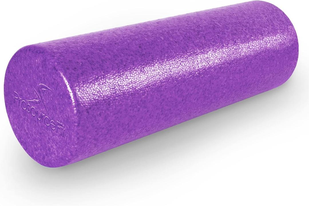 ProsourceFit High Density Foam Rollers Long, Firm Full Body Athletic Massage Tool for Back Stretching, Yoga, Pilates, Post Workout Muscle Recuperation (18"H x 6"D, Purple)