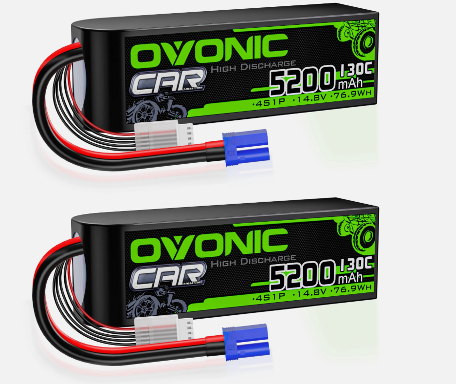2X Ovonic 14.8V 130C 4S 5200mAh Lipo Battery EC5 for RC Car Truck Heli Jet Boat