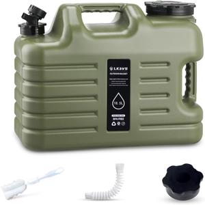 5 Gallon Water Jug with Spigot, Portable Camping Water Containers, No Leakage Food Grade Camping Water Tank for Vehicle, Car, Outdoor Hiking, Picnic, Emergency, Green