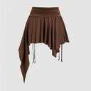 Milumia Women's Flowy Mini Skirt Ruched Asymmetrical Y2k Raved Short Skirts Music Festival Outfits
 XL