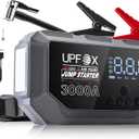 3000A Jump Starter with Air Compressor 12V, 44.4Wh Portable Car Jump Starter for 8.0L Gas & 6.0L Diesel Engines, 150PSI Tire Inflator with LED Display, Emergency Jump Box with Jumper Cables