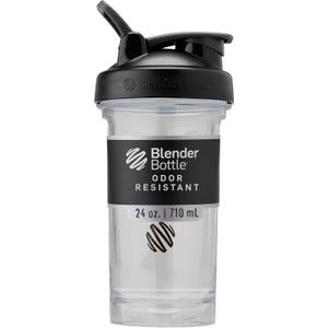 BlenderBottle Shaker Bottle Pro Series Perfect for Protein Shakes and Pre Workout, 24-Ounce, Black/Clear