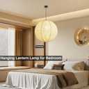 Linen Pendant Light Kit Lantern Pendant Light, 23.6in Off-White
Oversized Japanese Japandi Wabi Sabi Lantern Hanging Lamp Chandelier for Living Dining Room Bedroom Rented Apartment 1 Pack