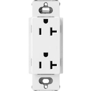 Lutron SCR-20-SW Satin Colors 20-Amp Receptacle, Snow
