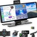HK3 10.26" Wireless Car Display with Apple CarPlay & Android Auto, 4K Dash Cam, 1080P Night Vision Backup Camera. Featuring CarPlay Audio Receivers, GPS Navigation, Mirror Link, Bluetooth, FM, Siri