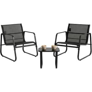 DUMOS 3 Piece Patio Furniture SetOutdoor Patio Furniture Set with Table, Patio Sectional Bistro Sets for Lawn, Garden, Balcony, Poolside